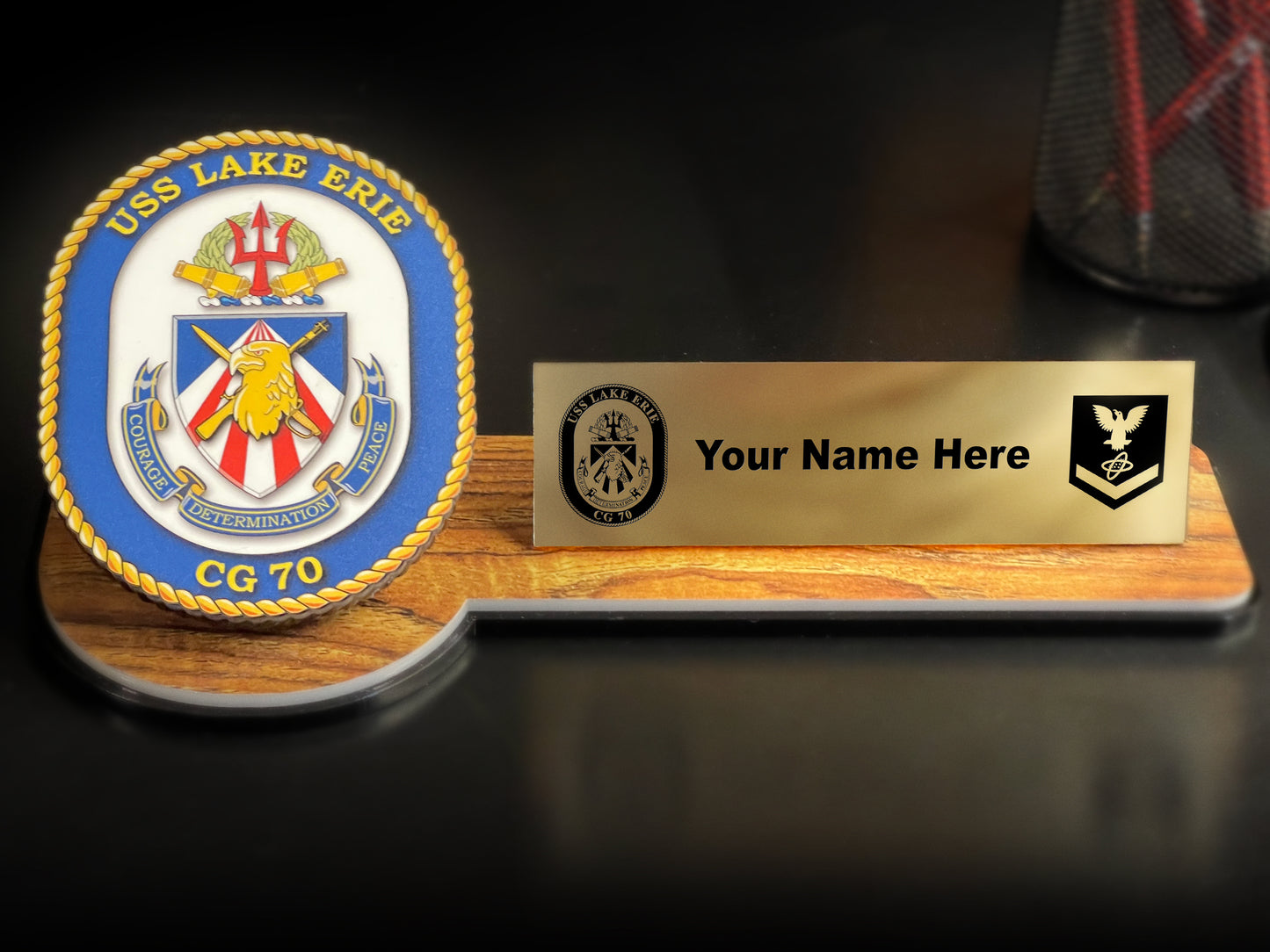 Display your rank and duty station.